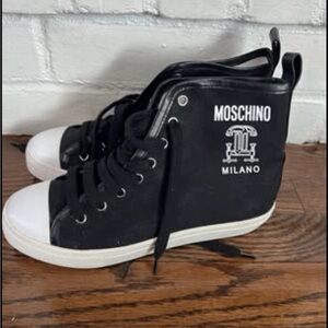 Moschino Black and White Wonen’s High-Top Sneakers